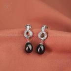 Twilight Charm Black Pearl Drop Earrings | Krishna Pearls and Jewellers