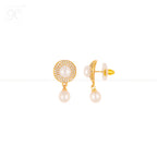 Golden Elegance Drop Pearl Set Freshwater | Krishna Pearls and Jewellers