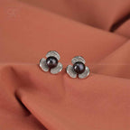 Silver Colour Pearl Studs Earrings | Krishna Pearls and Jewellers