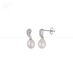 Ivory Grace Teardrop Pearl Set – CZ Paisley | Krishna Pearls and Jewellers