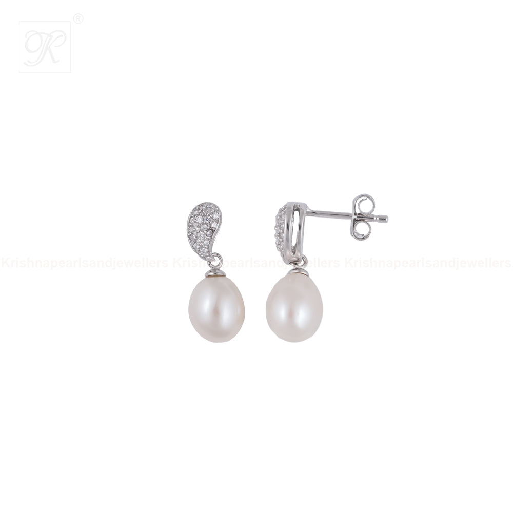 Ivory Grace Teardrop Pearl Set – CZ Paisley | Krishna Pearls and Jewellers
