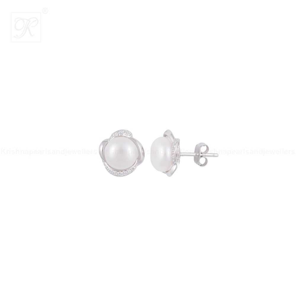Blooming Elegance Pearl Set – CZ Floral | Krishna Pearls and Jewellers