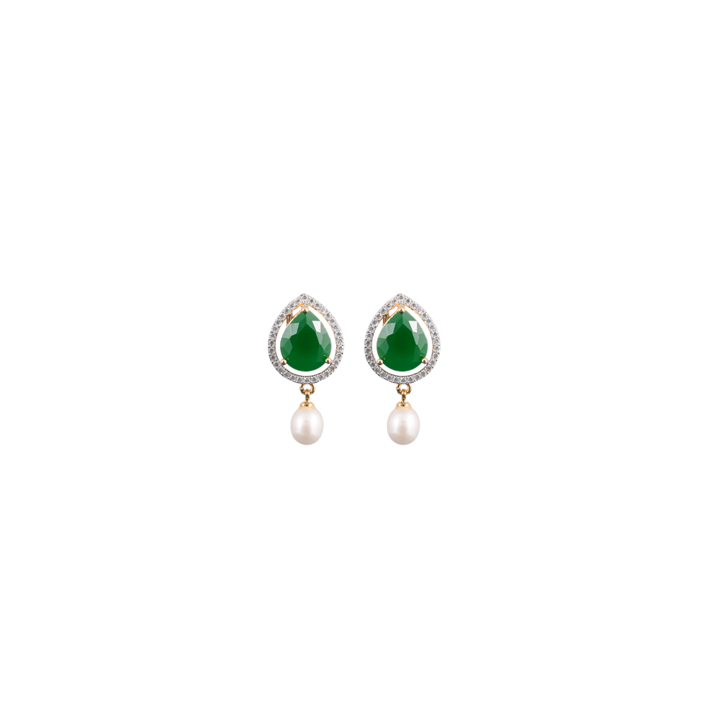 Regal Pearl and Green Stone Choker Set | Krishna Pearls and Jewellers