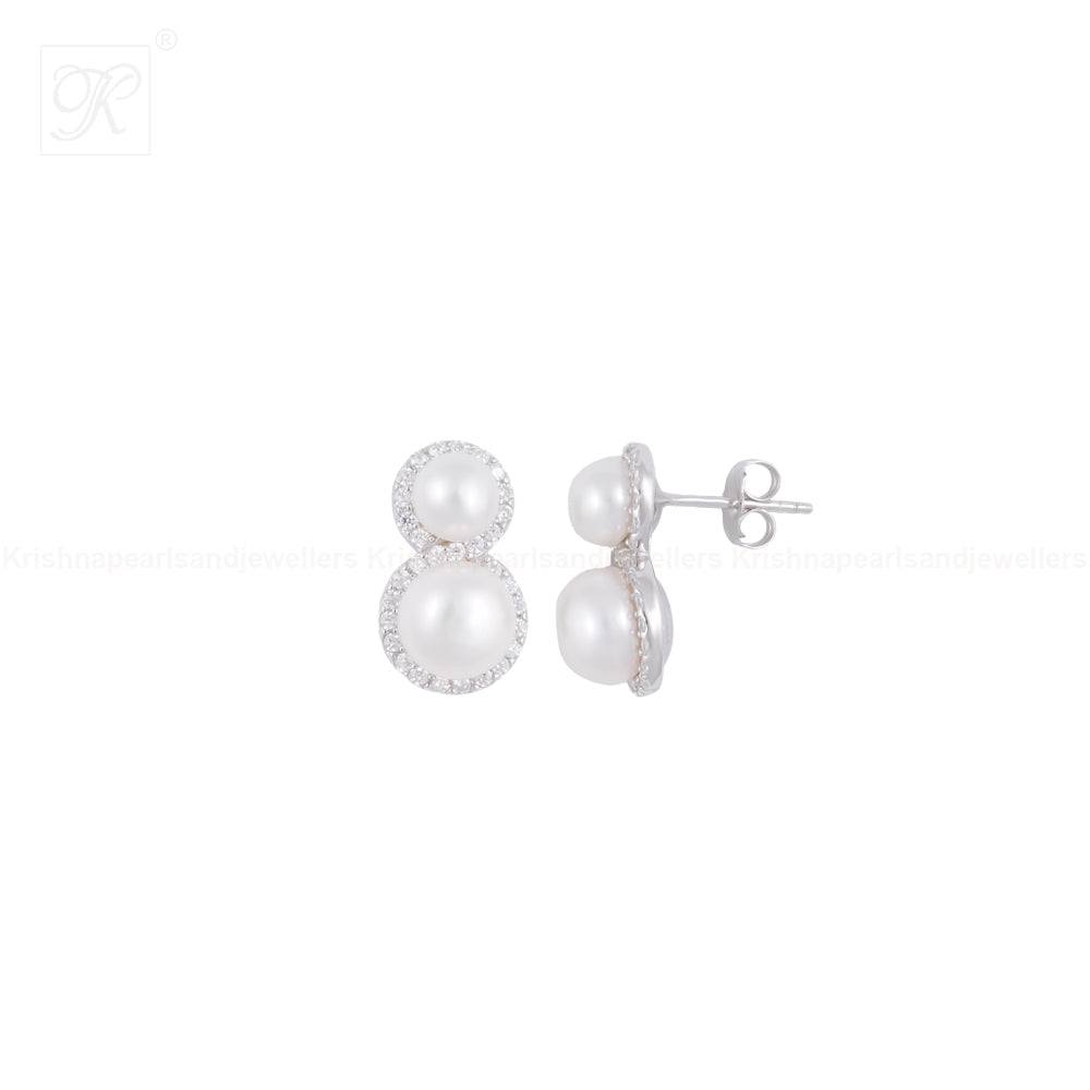 Mocha Glow Pearl Set –BROWN Pearls with CZ | Krishna Pearls and Jewellers