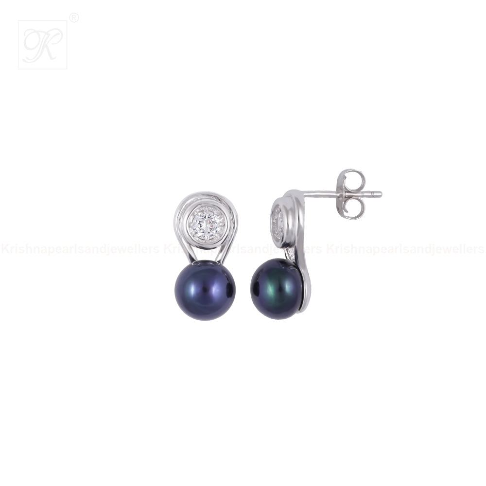 Midnight Sparkle Pearl Set – Black ROUND | Krishna Pearls and Jewellers
