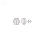 Floral Wave Pearl Set – CZ Framed ROUND | Krishna Pearls and Jewellers