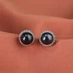 Floral-Inspired Blue CZ Stud Earrings in | Krishna Pearls and Jewellers
