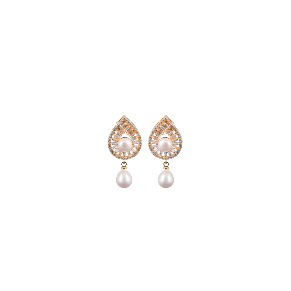 Golden Grace Pearl Jewelry Set Freshwater | Krishna Pearls and Jewellers