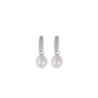 Lustrous Pearl Drop Earrings with CZ | Krishna Pearls and Jewellers