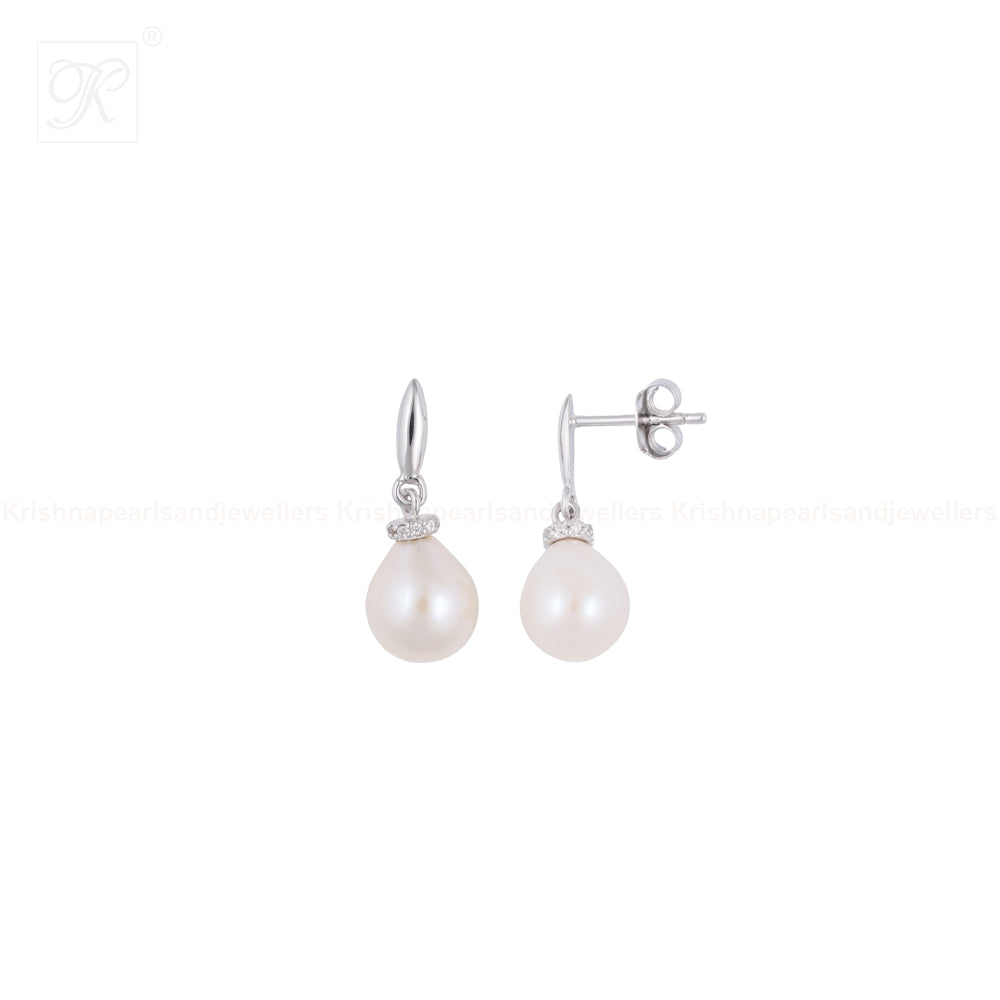 Classic Cream Drop Pearl Set Freshwater | Krishna Pearls and Jewellers