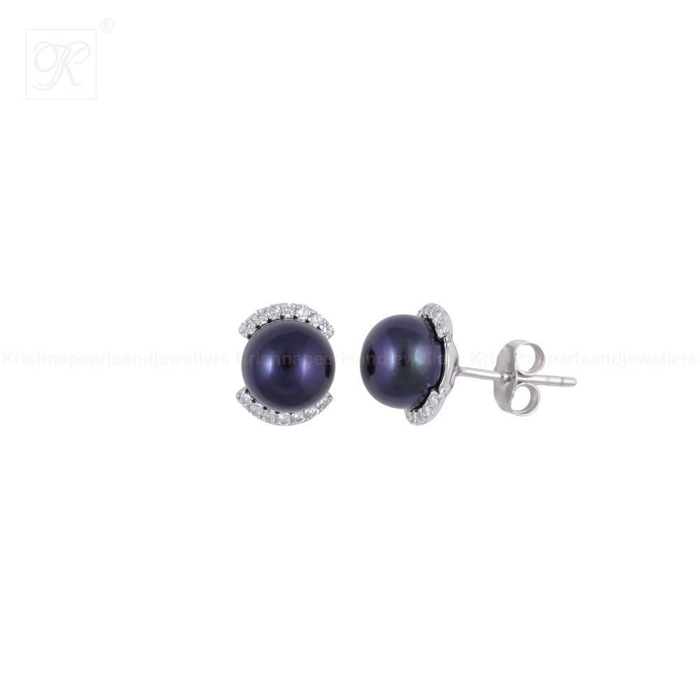 Midnight Halo Pearl Set – Black ROUND | Krishna Pearls and Jewellers