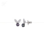 Black Pearl Wings Set Freshwater Pearl | Krishna Pearls and Jewellers