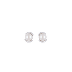 Crescent Charm Pearl Set – CZ-Kissed Creamy | Krishna Pearls and Jewellers