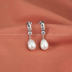 Ivory Grace Pearl Drop Earrings Freshwater | Krishna Pearls and Jewellers