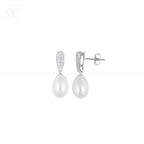 Ivory Drop Pearl Set – CZ Teardrop Elegance | Krishna Pearls and Jewellers
