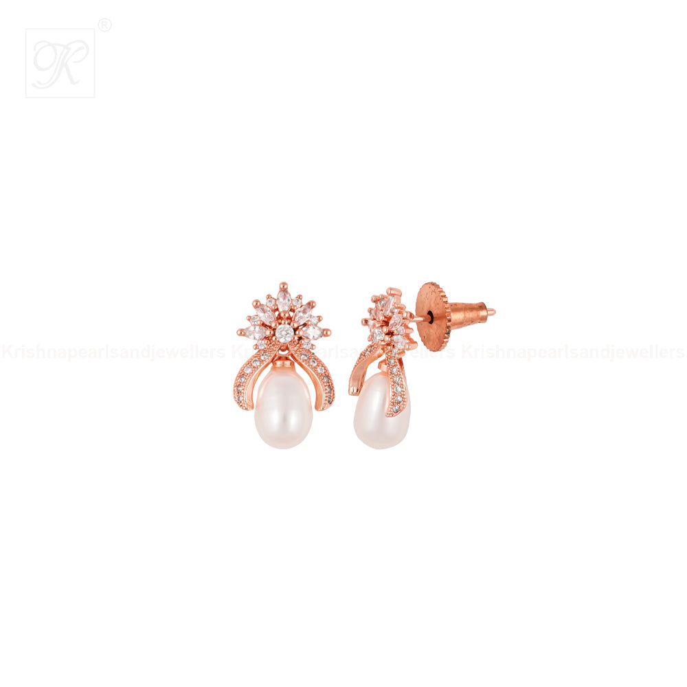 Ivory Drop Sparkle Pendant & Earrings Set | Krishna Pearls and Jewellers