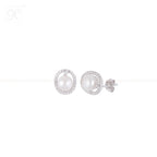 Luminous Halo Pearl Set – CZ Framed ROUND | Krishna Pearls and Jewellers