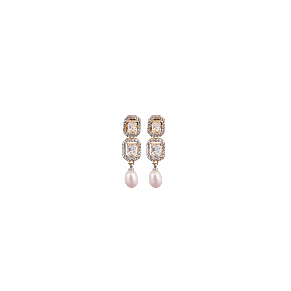 Crystal Royale Drop Pearl Necklace Set | Krishna Pearls and Jewellers