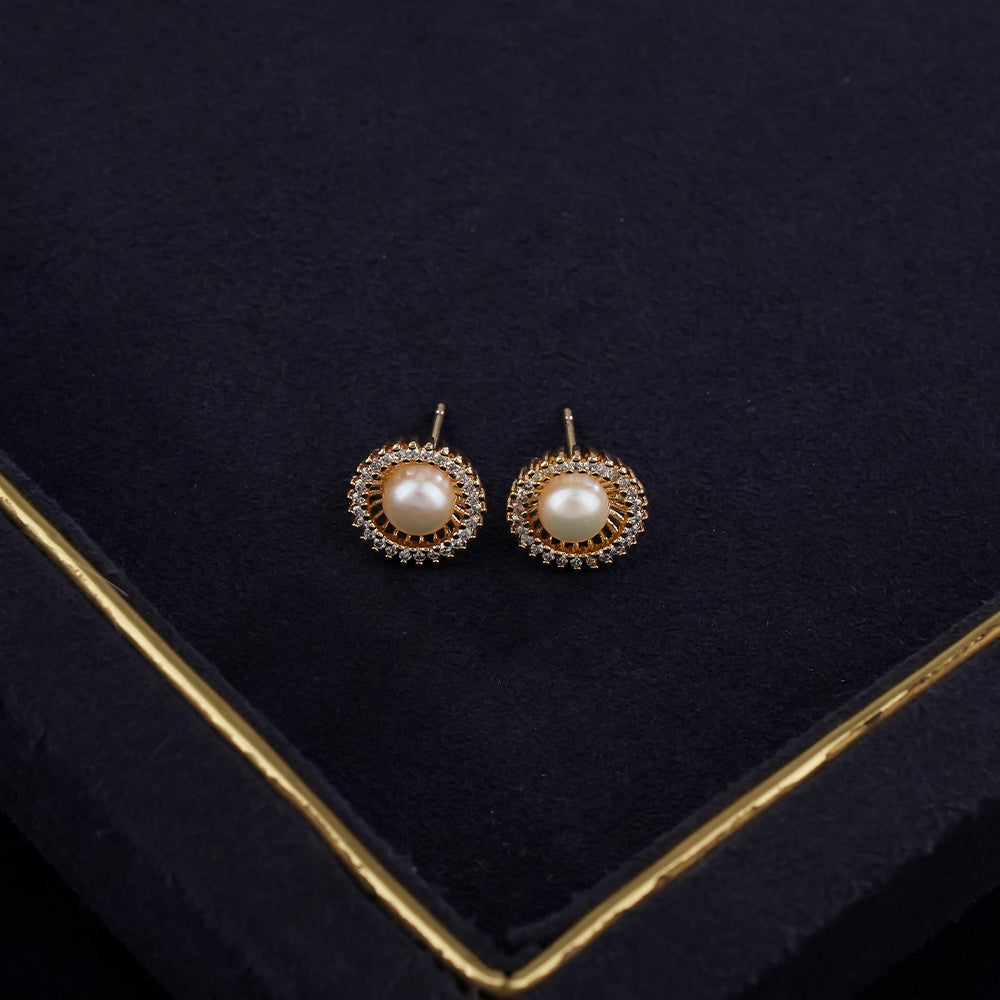 Elegant Freshwater Pearl Pendant Necklace with Matching Earrings & Pearl Bracelet | Gold Finish Designer Jewellery Combo Set for Women