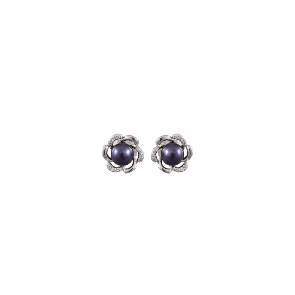 Midnight Bloom Pearl Jewelry Set Freshwater | Krishna Pearls and Jewellers