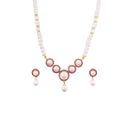 Crimson Halo Pearl Jewelry Set Freshwater | Krishna Pearls and Jewellers