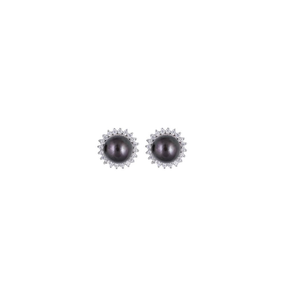Mocha Glow Pearl Set –BROWN Pearls with CZ | Krishna Pearls and Jewellers