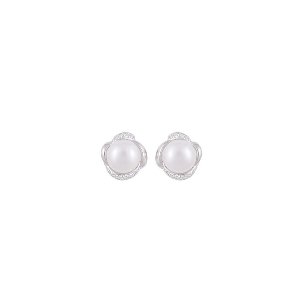 Blooming Elegance Pearl Set – CZ Floral | Krishna Pearls and Jewellers