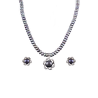 Midnight Bloom Pearl Jewelry Set Freshwater | Krishna Pearls and Jewellers