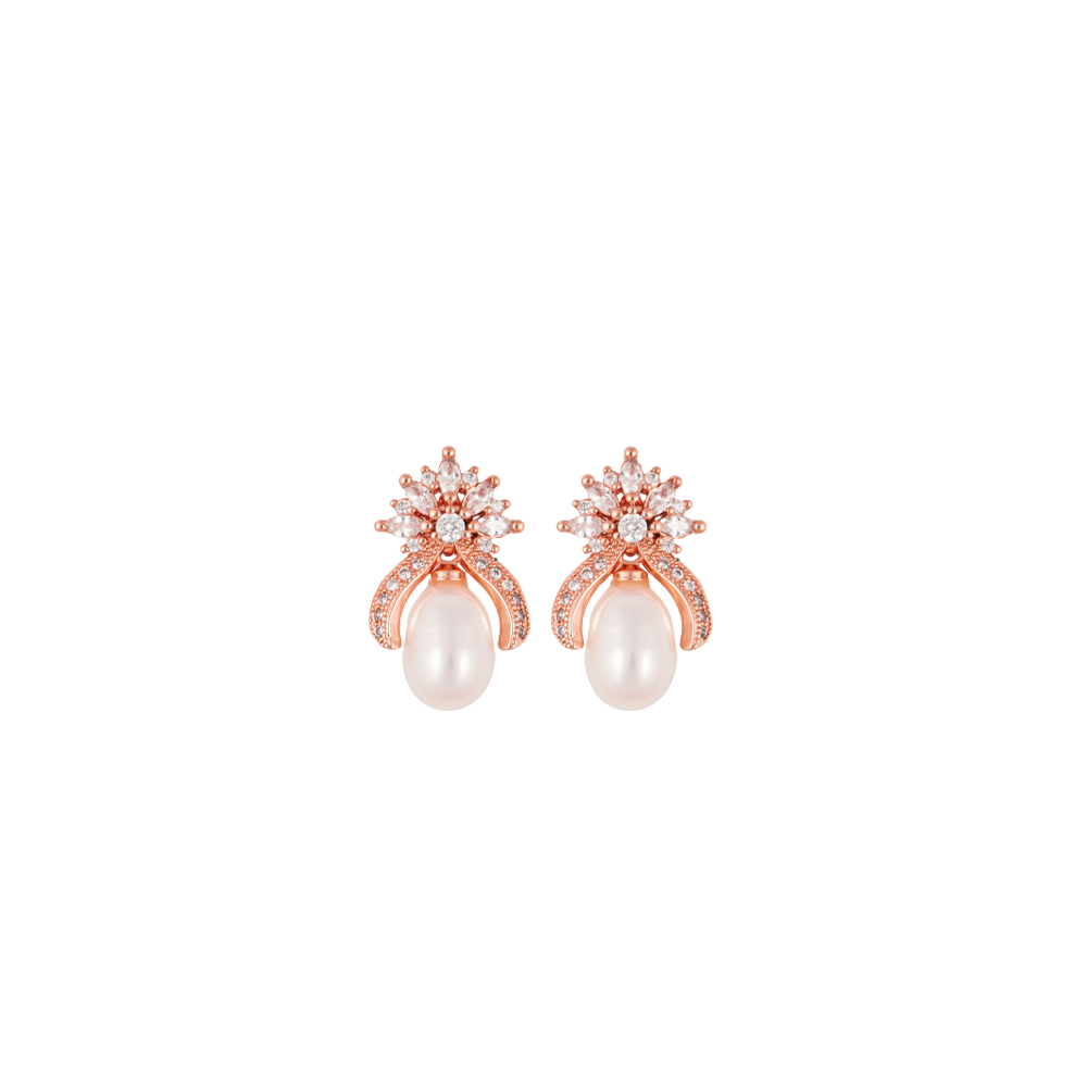 Ivory Drop Sparkle Pendant & Earrings Set | Krishna Pearls and Jewellers