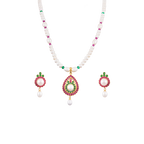 Festive Pearl & Multicolor stone Medallion | Krishna Pearls and Jewellers