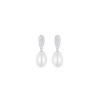Ivory Drop Pearl Set – CZ Teardrop Elegance | Krishna Pearls and Jewellers