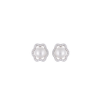 Floral Wave Pearl Set – CZ Framed ROUND | Krishna Pearls and Jewellers