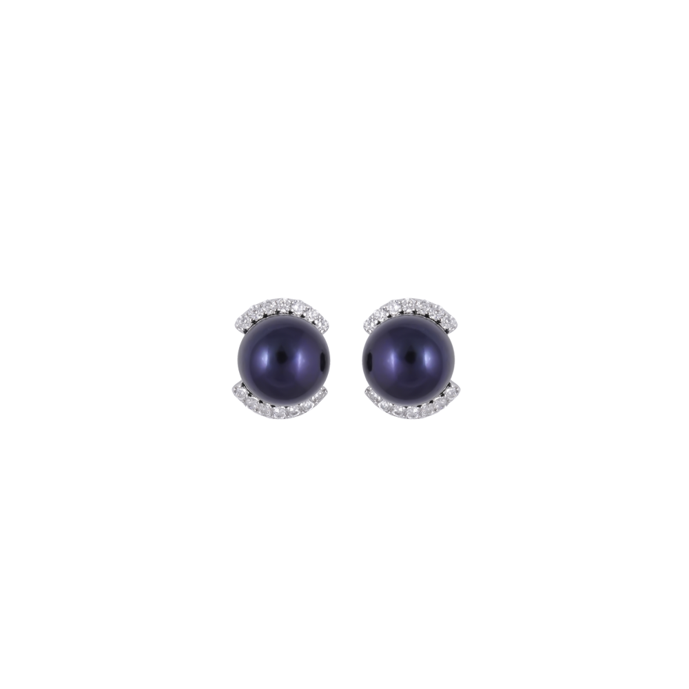 Midnight Halo Pearl Set – Black ROUND | Krishna Pearls and Jewellers