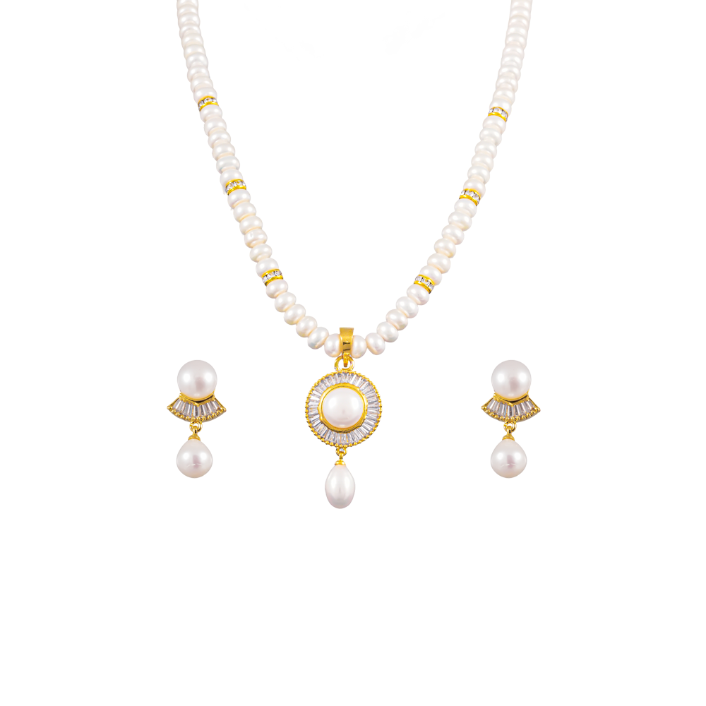 Regal Glow Pearl Jewelry Set Freshwater | Krishna Pearls and Jewellers