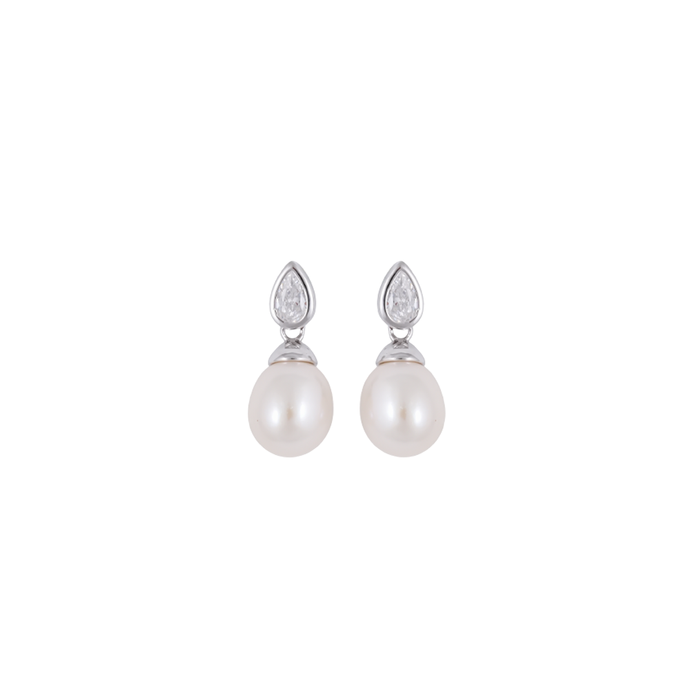 Ivory Grace Drop Set Freshwater Pearl | Krishna Pearls and Jewellers