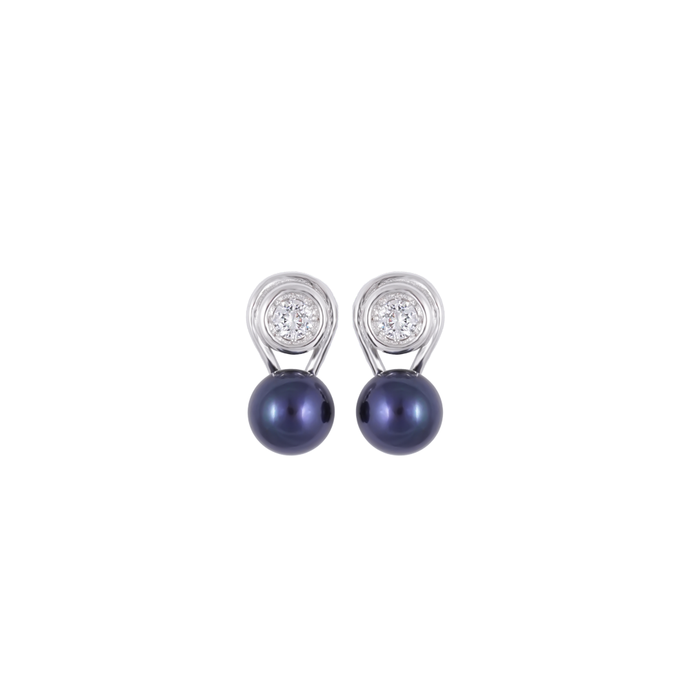 Midnight Sparkle Pearl Set – Black ROUND | Krishna Pearls and Jewellers