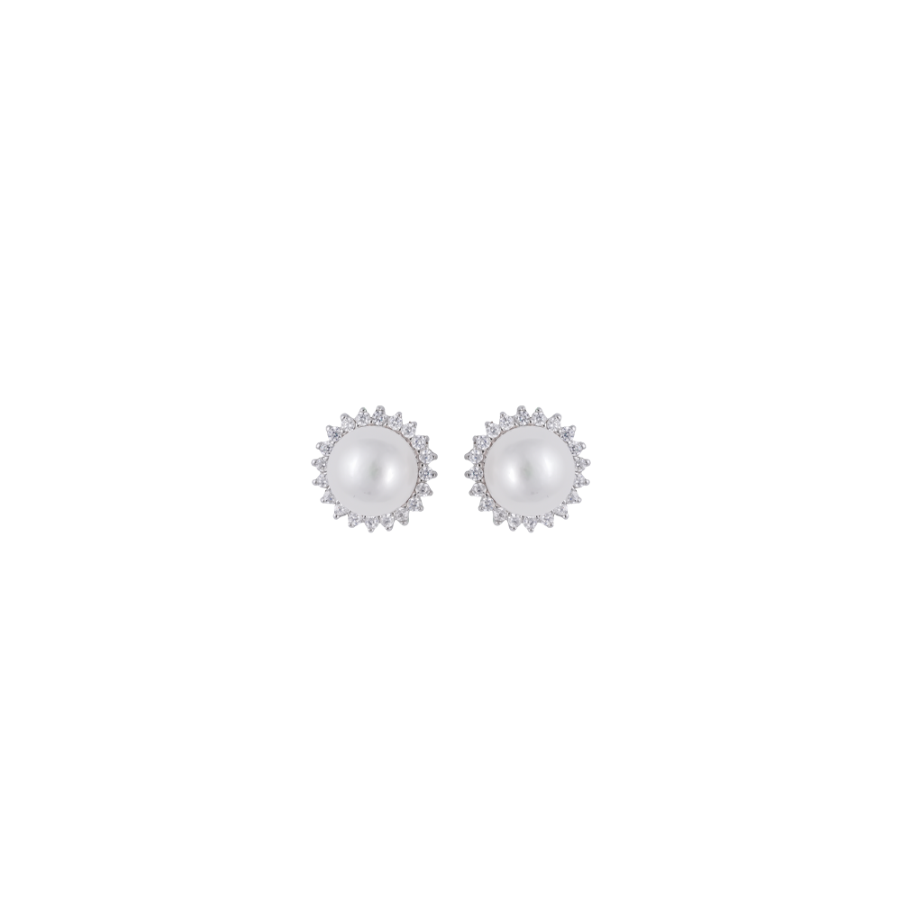 Halo Glow Pearl Set – Classic White Pearls | Krishna Pearls and Jewellers