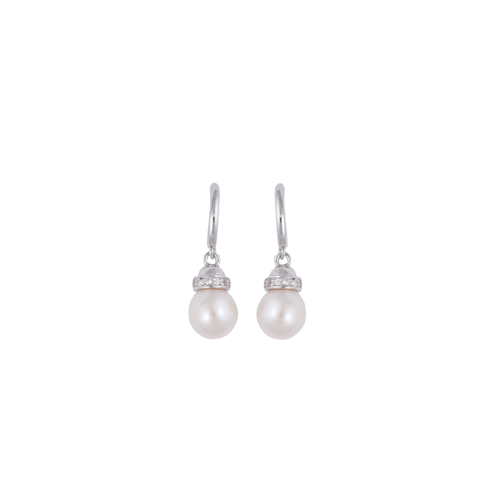 Golden Elegance Teardrop Pearl Set – CZ | Krishna Pearls and Jewellers