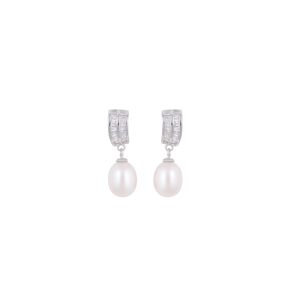 Radiant Drop Pearl Set – CZ Double-Band | Krishna Pearls and Jewellers