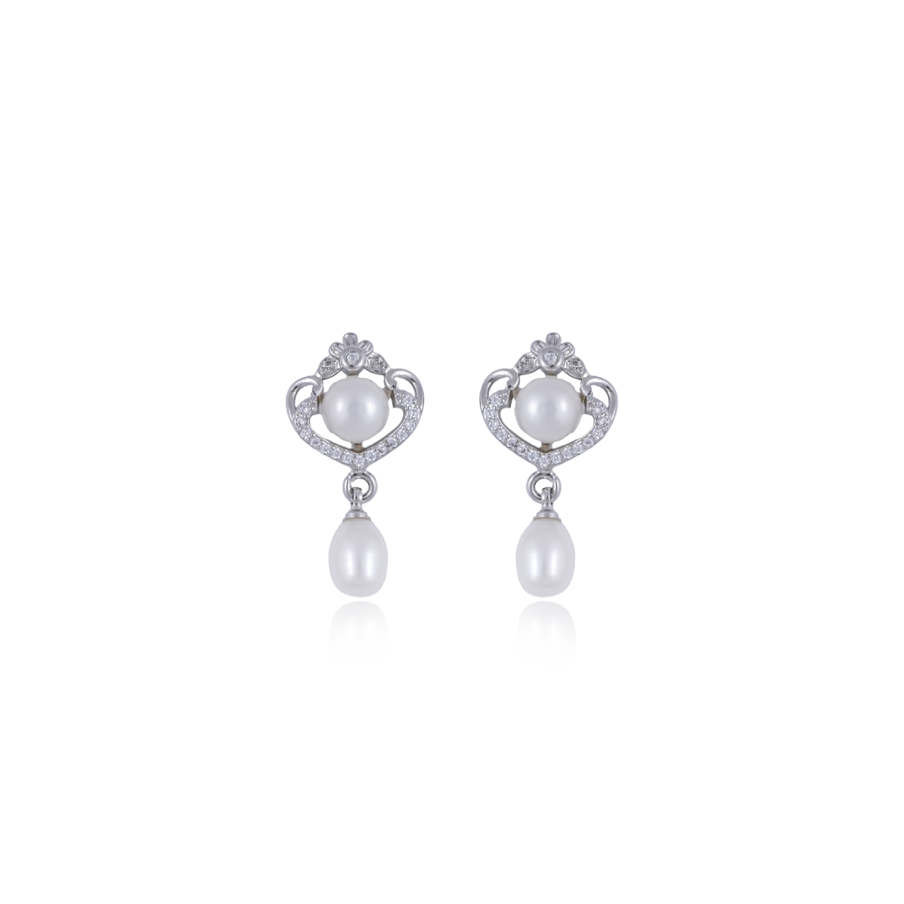 Regal Elegance White Pearl Jewelry Set | Krishna Pearls and Jewellers
