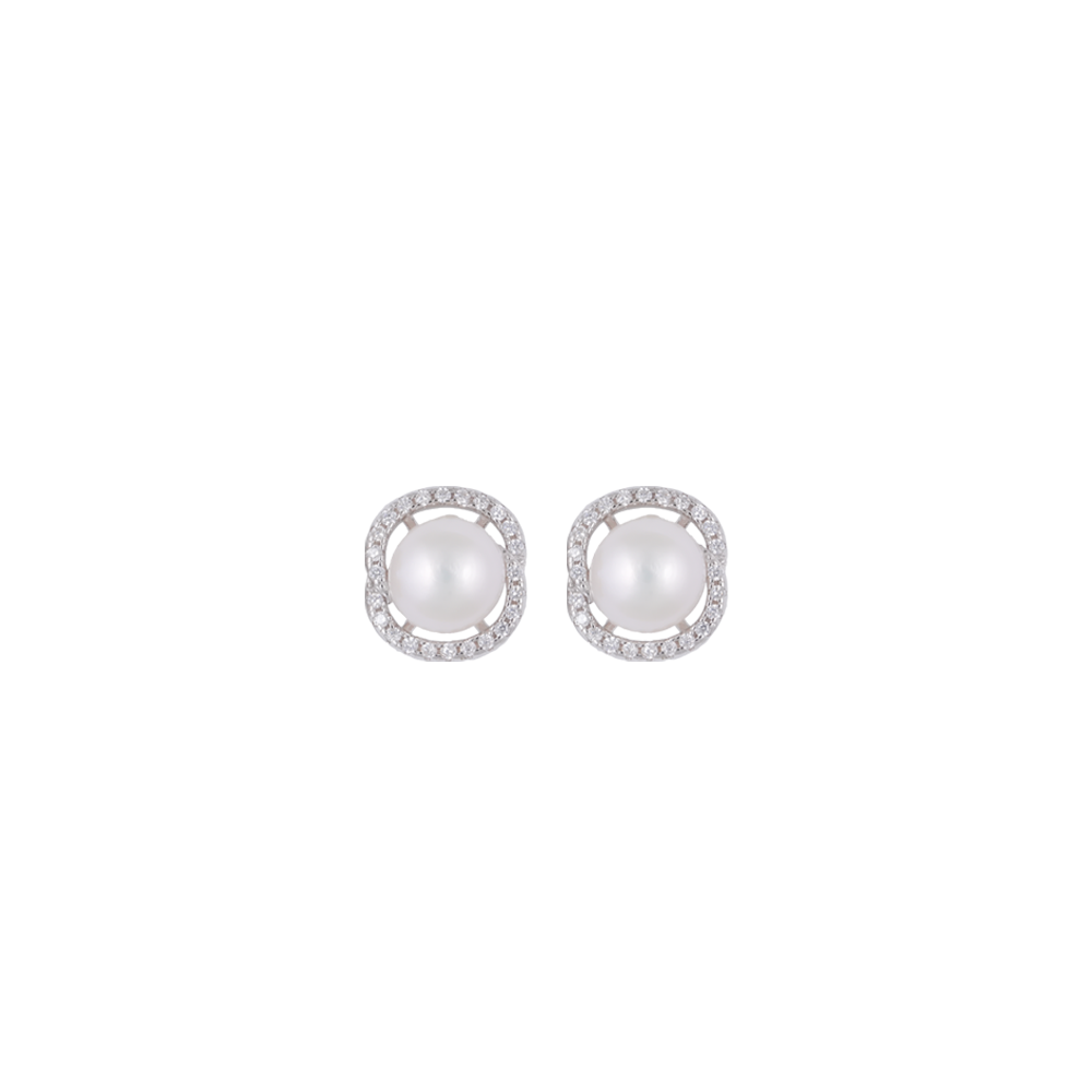 Twisted Halo Pearl Set – ROUND Cream Pearl | Krishna Pearls and Jewellers