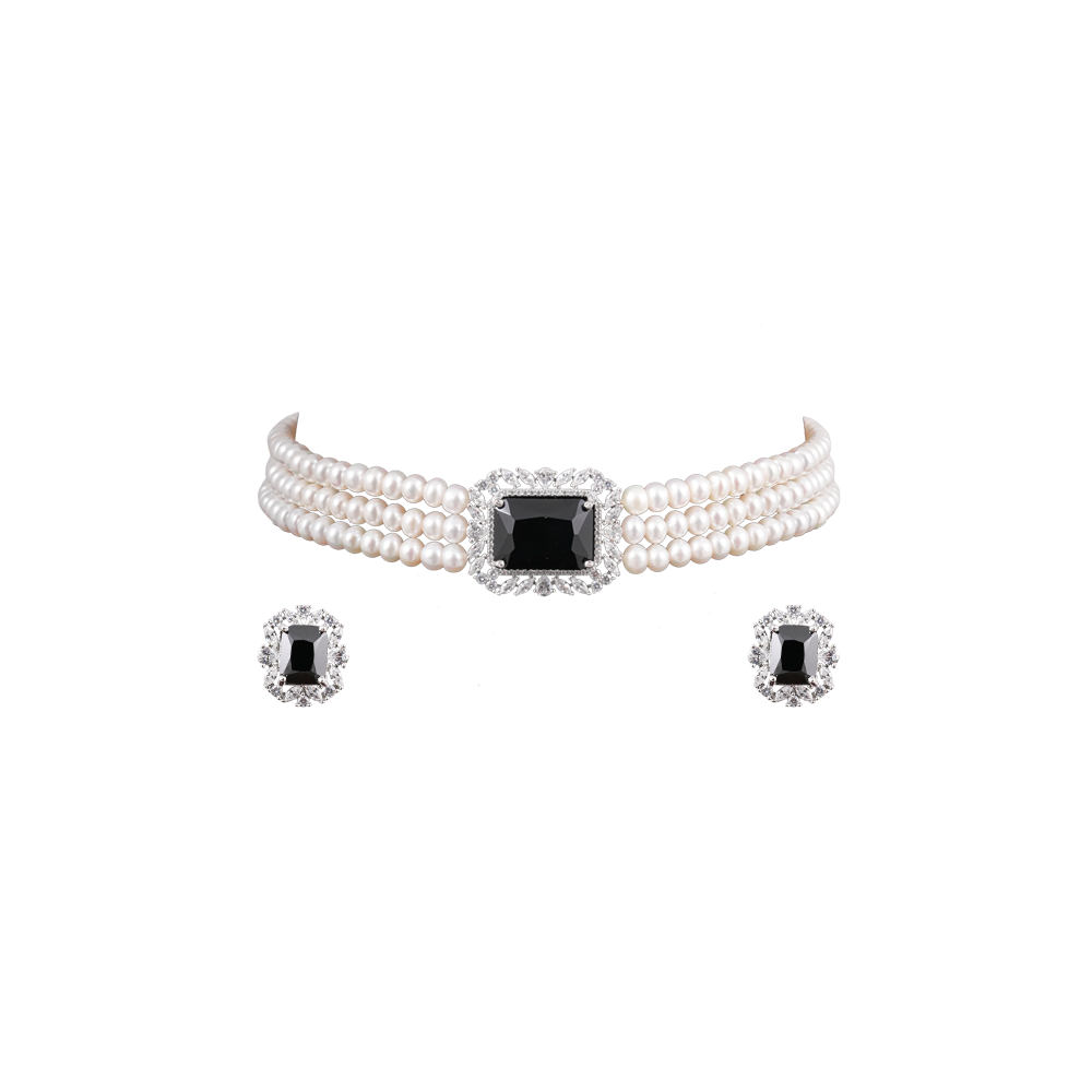 Green Grace Pearl Choker Set with | Krishna Pearls and Jewellers
