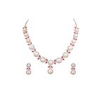 Pearl Bloom Gold-Tone Necklace Set | Krishna Pearls and Jewellers
