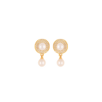 Golden Elegance Drop Pearl Set Freshwater | Krishna Pearls and Jewellers