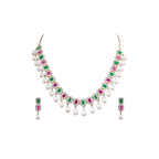 Golden Glamour Pearl Choker Set Freshwater | Krishna Pearls and Jewellers