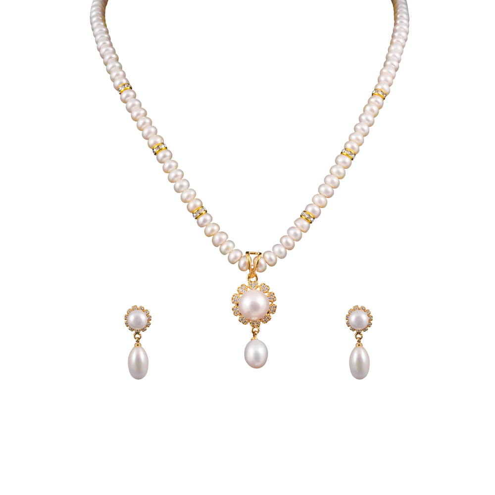 Graceful Elegance Pearl Jewelry Set | Krishna Pearls and Jewellers