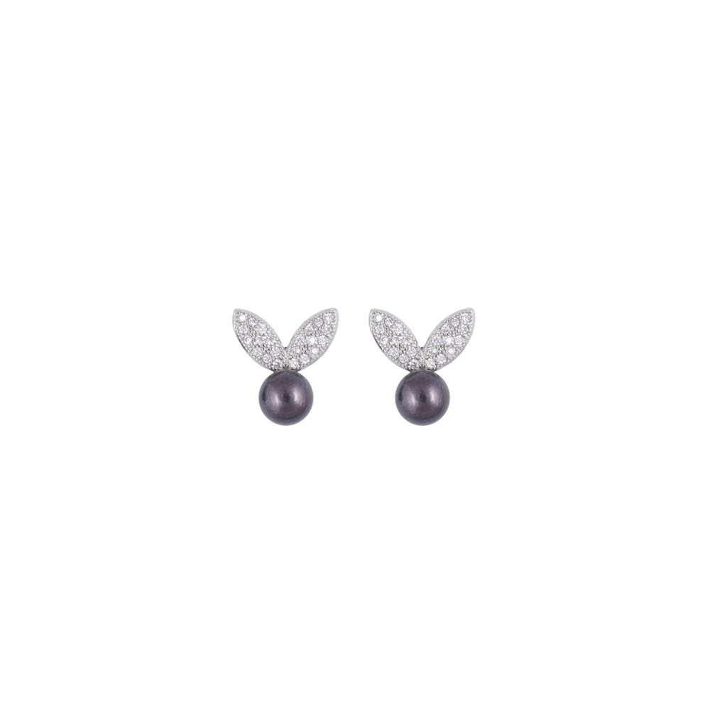 Black Pearl Wings Set Freshwater Pearl | Krishna Pearls and Jewellers