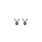 Black Pearl Wings Set Freshwater Pearl | Krishna Pearls and Jewellers