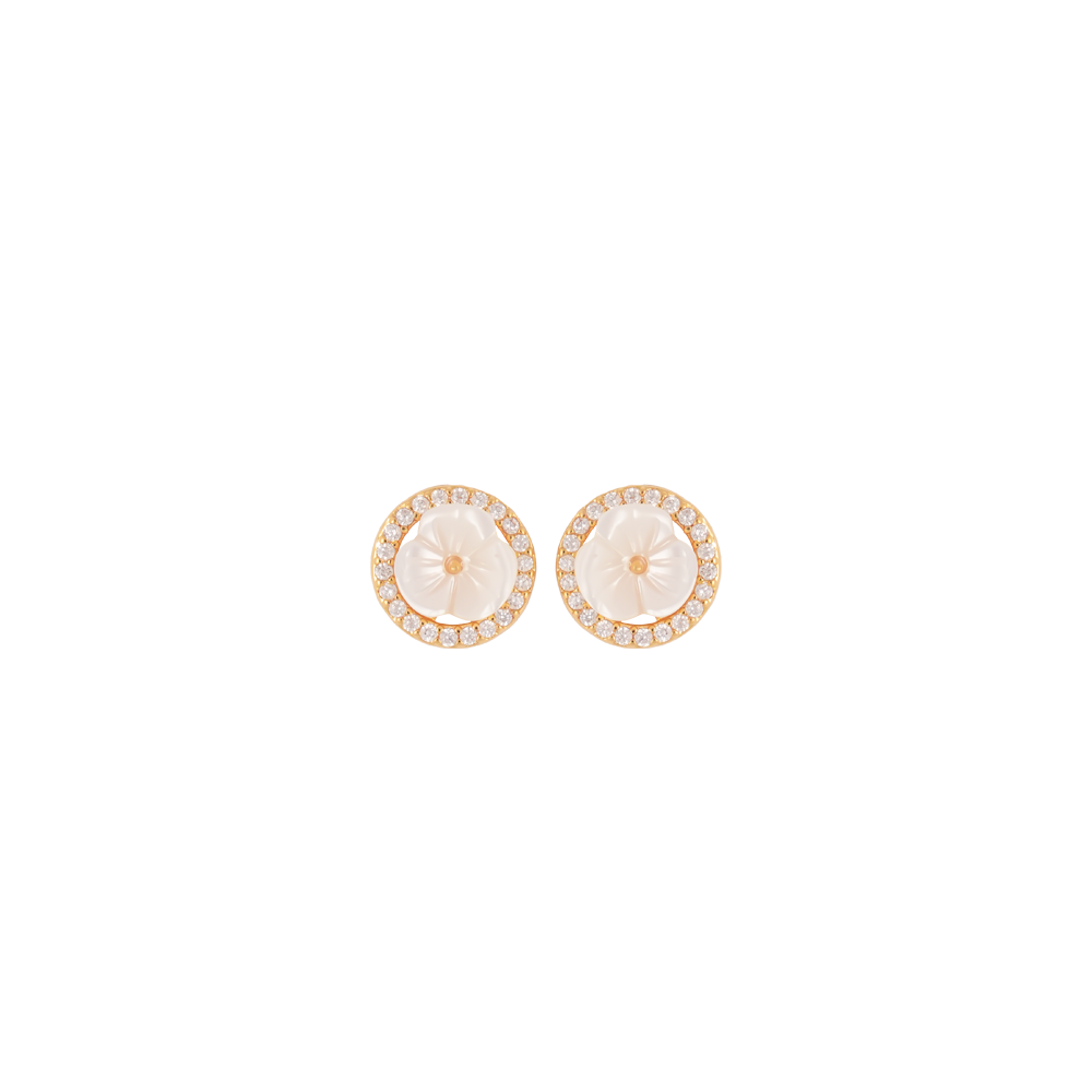 Golden Floral Glow Pendant & Earrings Set | Krishna Pearls and Jewellers