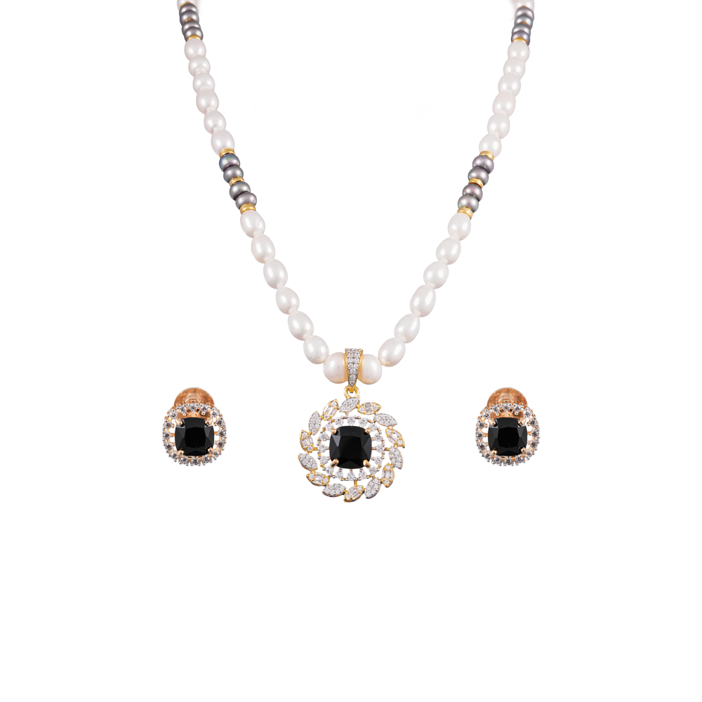 Ornate Radiance Pearl Jewelry Set | Krishna Pearls and Jewellers
